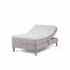 Opus Elite elevationsseng i 120x200 cm med beige stof, inkl. topmadras
