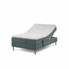 Opus Home elevationsseng i 120x200 cm med grøn stof, inkl. topmadras