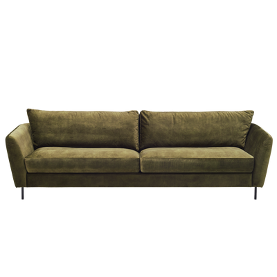 London 3-pers XL sofa fra Top-Line monteret med slidstærkt Adore møbelstof og børstede stålben