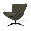 Havanna lænestol fra Hjort Knudsen monteret med slidstærkt bloq møbelstof i mørkegrøn og metalsokler