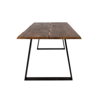 Curve plankebord fra House of Sander i røget eg med sorte trapez metalben