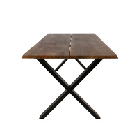 Curve plankebord fra House of Sander i røget eg med sorte X metalben