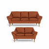 Fly sofasæt fra BD monteret med handskeblødt cognac 6000 okselæder. Ben i naturolieret eg.