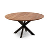 Chicago planke spisebord i ø 150 cm med top i naturolieret eg og ben i sort metal