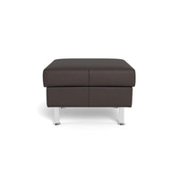 London puf fra Top-Line i mørkebrun Sevilla semianilin læder og runde stålben