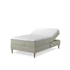 Pure 120x200 cm elevationsseng i naturlatex fra Dunlopillo i sandfarvet med original eller cool topmadras