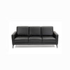 City 3 pers. sofa fra Hjort Knudsen monteret med sort okselæder og sorte metalben.