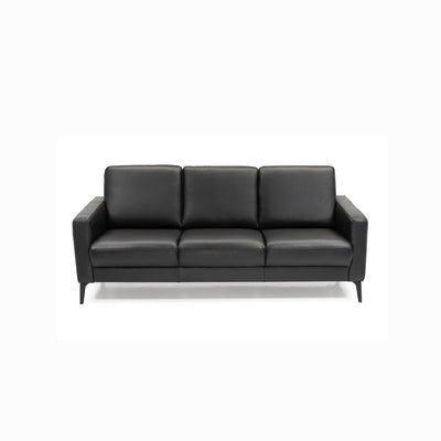 City 3 pers. sofa fra Hjort Knudsen monteret med sort okselæder og sorte metalben.