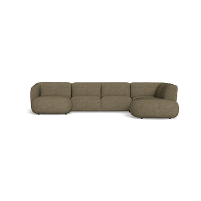 Loures u-sofa fra Kauno Baldai monteret med slidstærkt grøn omega møbelstof. Kan bestilles spejlvendt.