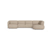 Loures u-sofa fra Kauno Baldai monteret med slidstærkt beige omega møbelstof. Kan bestilles spejlvendt.