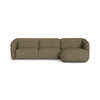 Loures chaiselong sofa fra Kauno Baldai monteret med slidstærkt Omega grøn møbelstof. Kan bestilles spejlvendt.