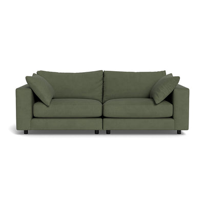 Thanos 3-personers sofa fra Top-Line monteret med slidstærkt grøn fløjl møbelstof