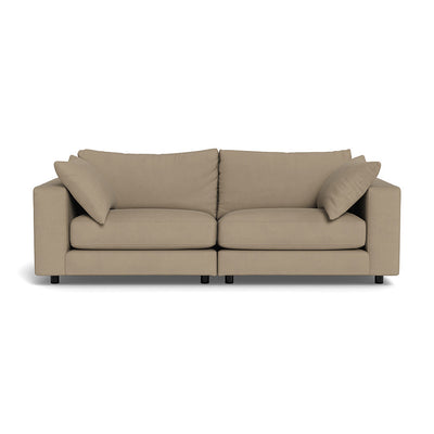 Thanos 3-personers sofa fra Top-Line monteret med slidstærkt beige fløjl møbelstof
