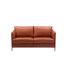 London 2-pers sofa fra Top-Line monteret med King Royal 70 semianilin læder og sorte metalben