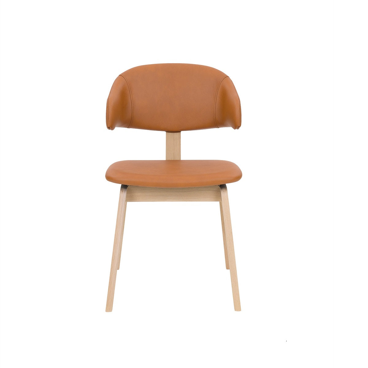 Maior spisebordsstol fra PBJ Designhouse i eg hvidolie med cognacfarvet læder