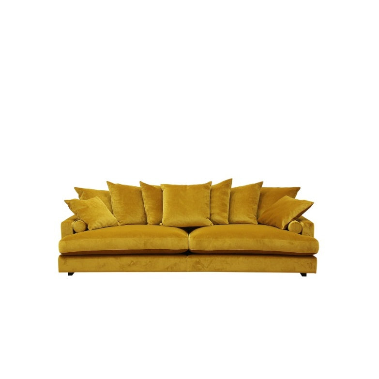 All in XL 3 personers sofa fra Burhens monteret med slidstærkt Chester velour møbelstof og sorte ben