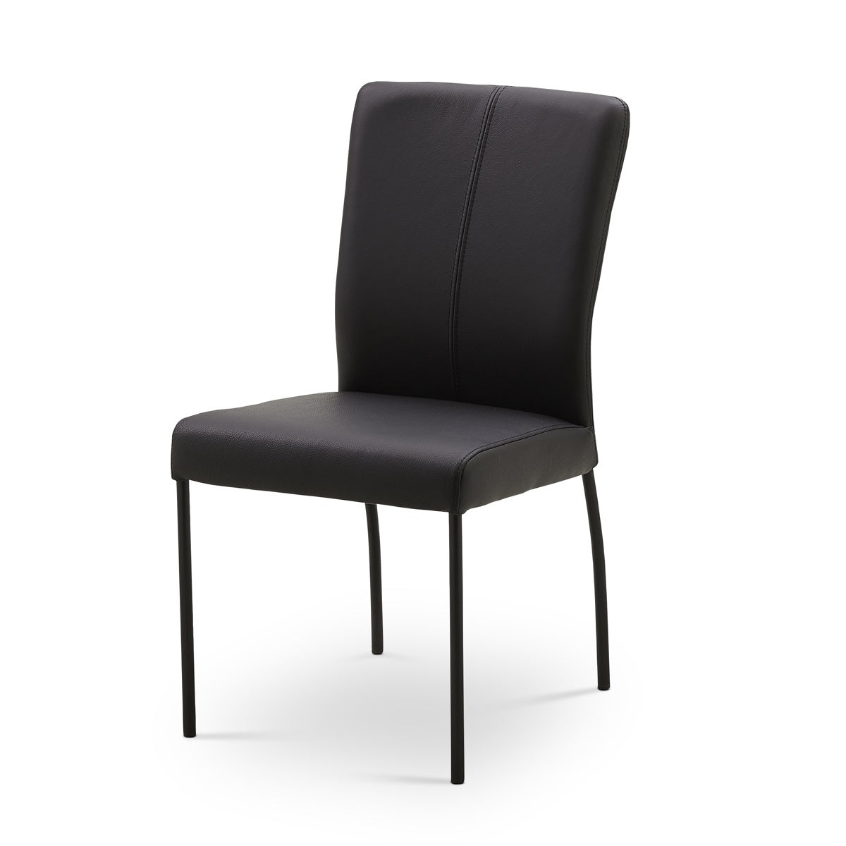 Ciro spisebordsstol fra Just Design monteret med Tauros okselæder i enten brun eller sort læder. Ben i metal.