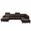 City u-sofa fra Hjort Knudsen i mørkebrun kentucky møbelstof og sorte metalben