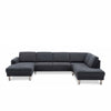City u-sofa fra Hjort Knudsen i antrasitgrå towel møbelstof og runde stålben