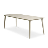 Corfu havebord fra Lexpo i sandfarvet aluminium. Mål: 220 x 90 cm.