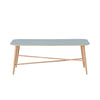 Cross sofabord 128 x 68 cm fra Thomsen Furniture med lysegrå nano lamiant top og ben i massiv hvidolieret eg