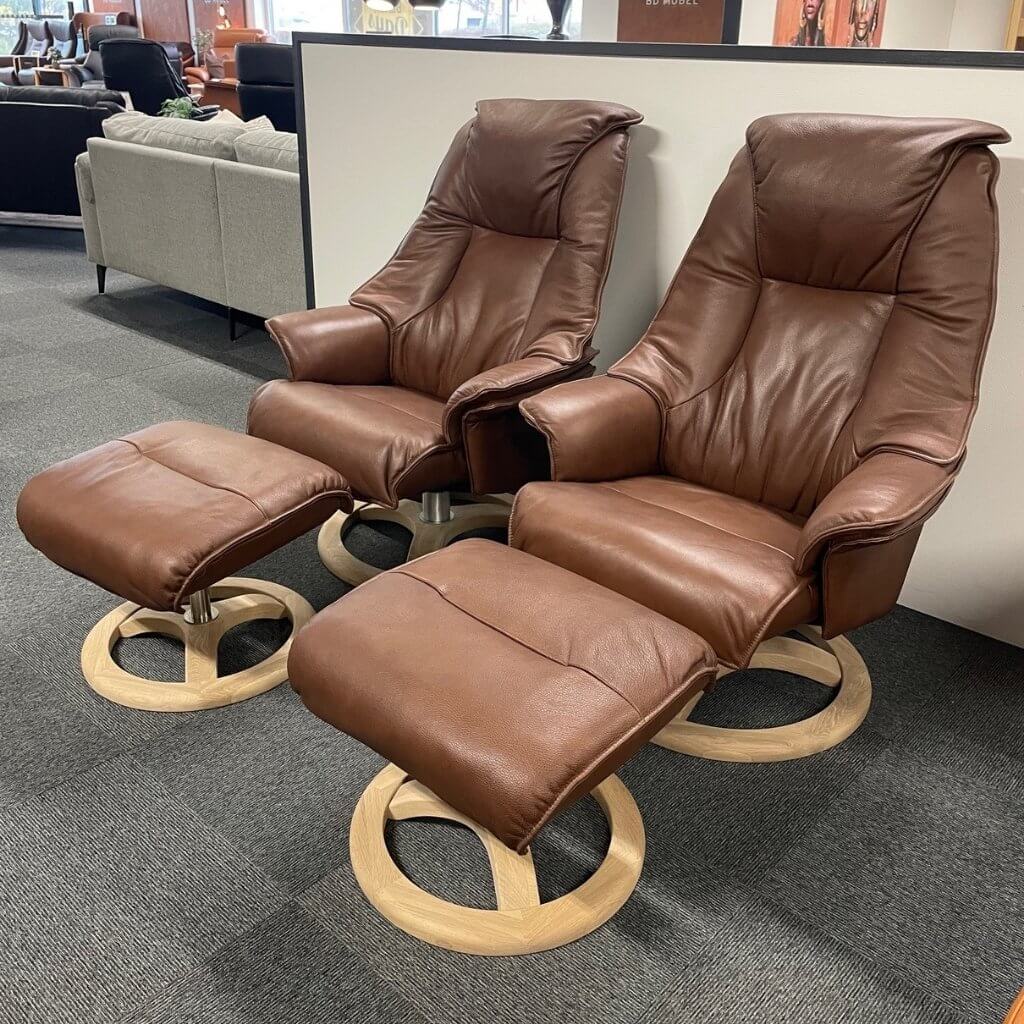 2 stk. Siena | Lænestole m. skamler