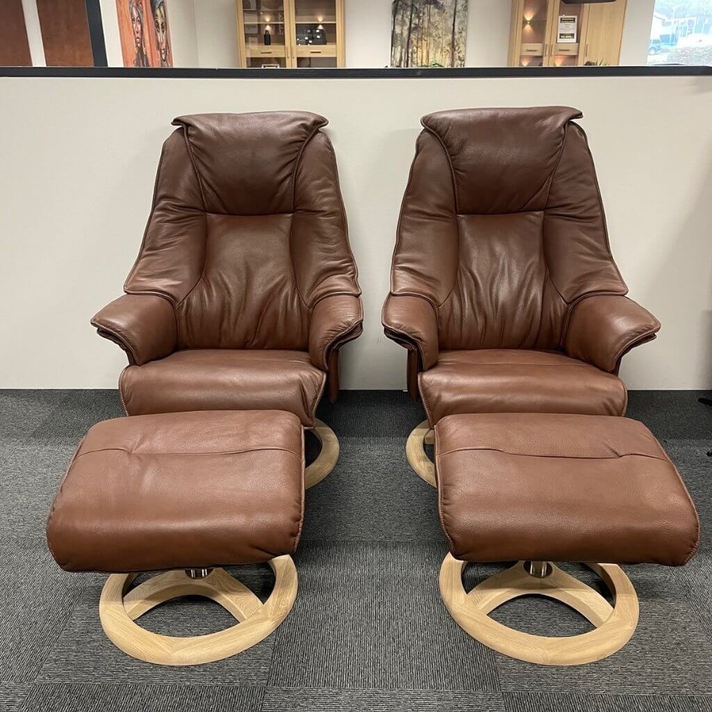 2 stk. Siena | Lænestole m. skamler