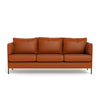 London 3-pers sofa fra Top-Line monteret med King Royal 70 semianilin læder og sorte metalben
