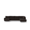 London u-sofa fra Top-Line i mørkebrun misha uldstof med runde stålben