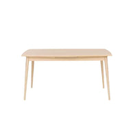 Navis spisebord fra PBJ Furniture med top og ben i hvidolieret egetræ inkl. integreret tillægsplade i hver ende