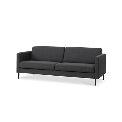 Nebraska 3-pers sofa fra Lexpo monteret med slidstærkt gråt Golf møbelstof og sorte metalben