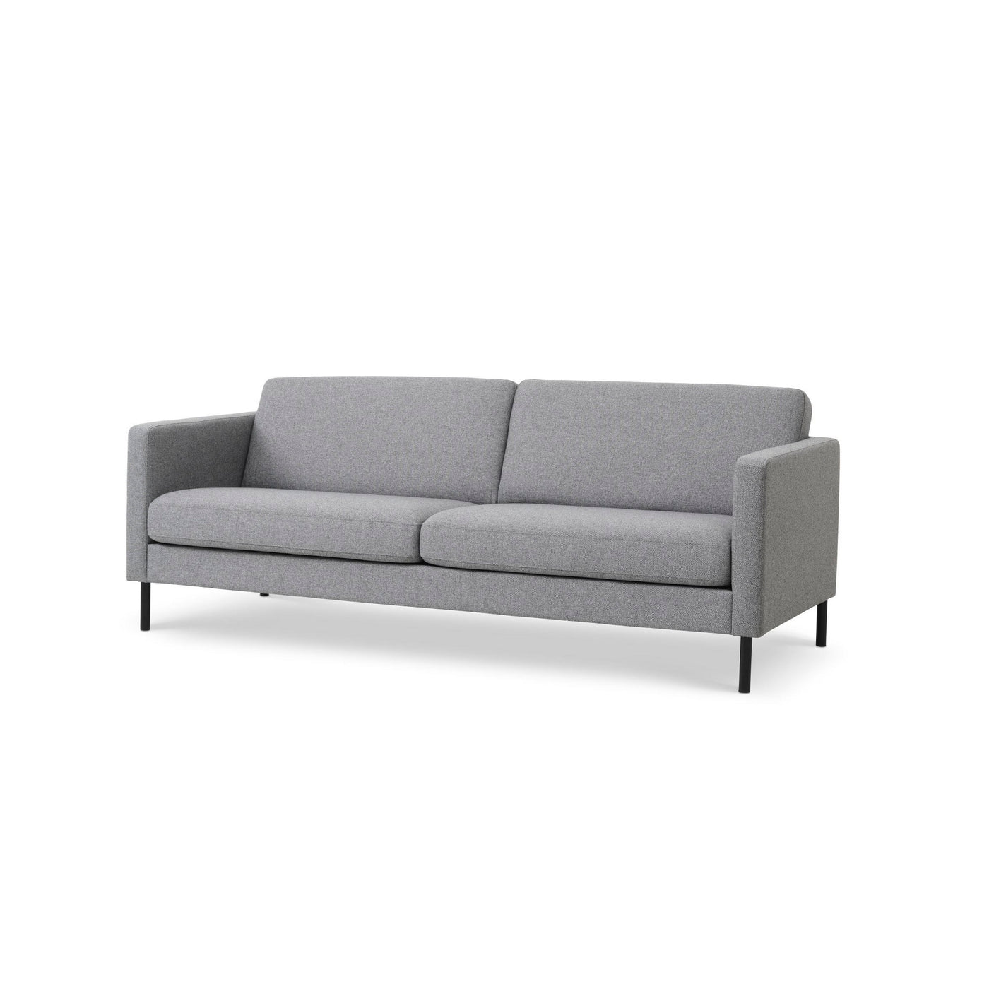Nebraska 3-pers sofa fra Lexpo monteret med slidstærkt lysegrå Golf møbelstof og sorte metalben
