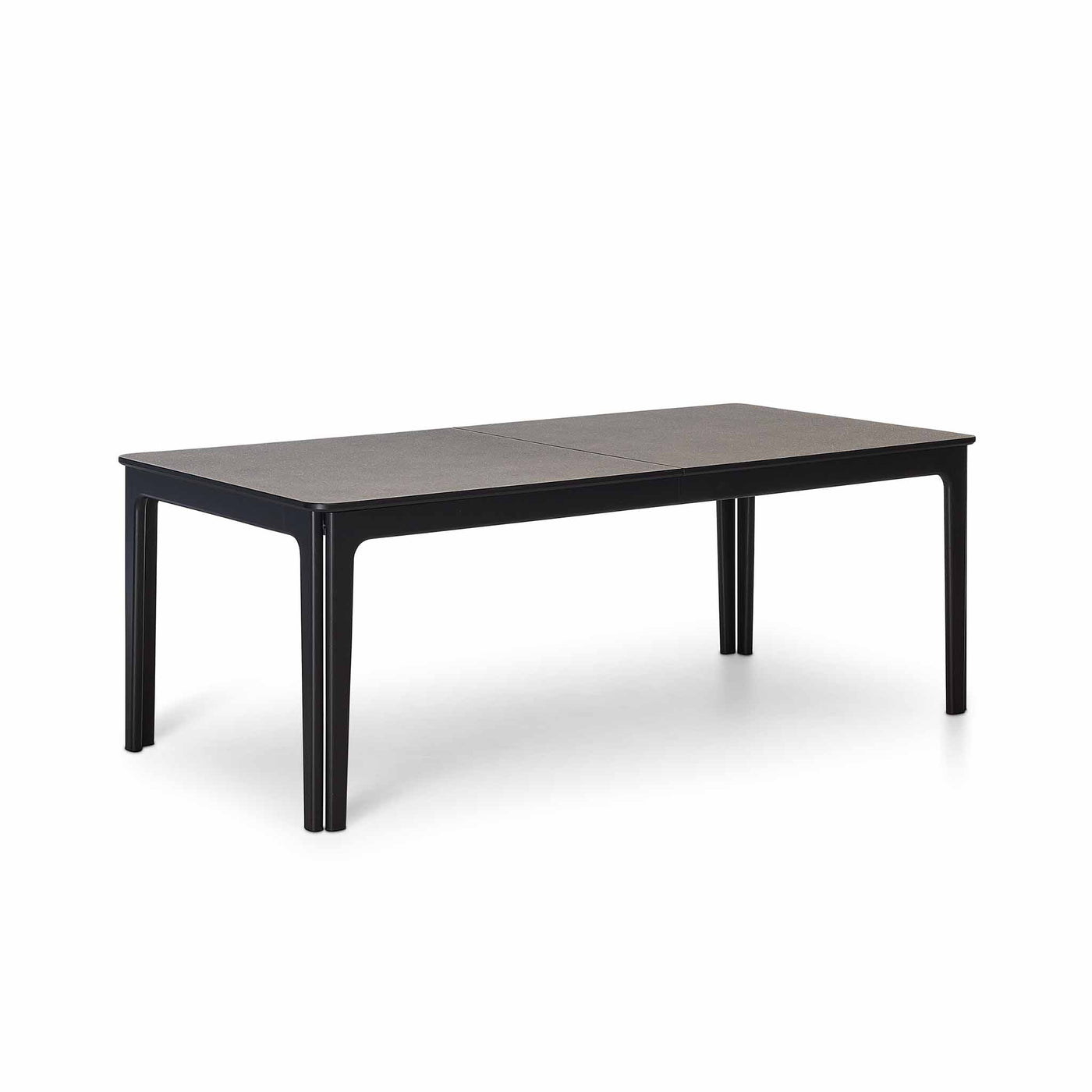 SM 27 spisebord fra Skovby i med top i grå sten laminat og ben i sortlakeret eg