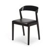 SM 825 spisebordsstol fra Skovby i sortlakeret eg med sort lædersæde