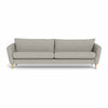 London 3-pers XL sofa fra Top-Line monteret med slidstærkt gråt Misha møbelstof og ben i egetræ