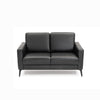 City 2 pers. sofa fra Hjort Knudsen monteret med sort okselæder og sorte metalben.